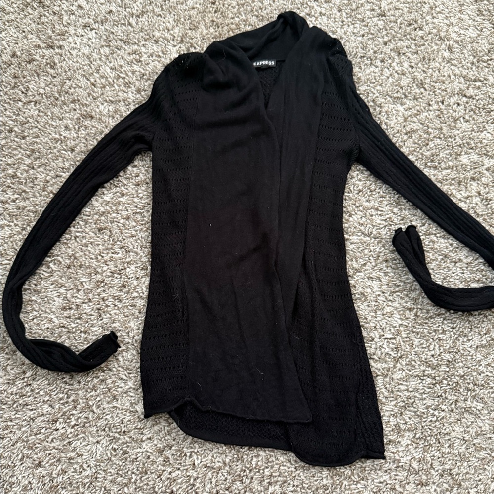 Express Black Open-Front Cardigan